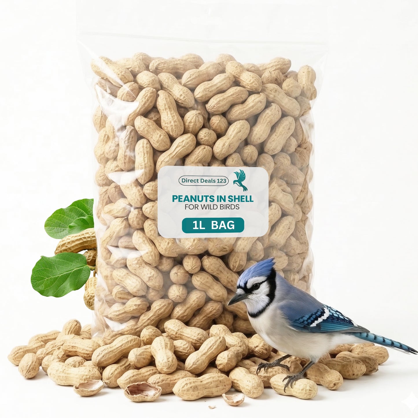 1L BAG Direct Deals 123 High-Energy Peanuts In Shell For Wild Birds