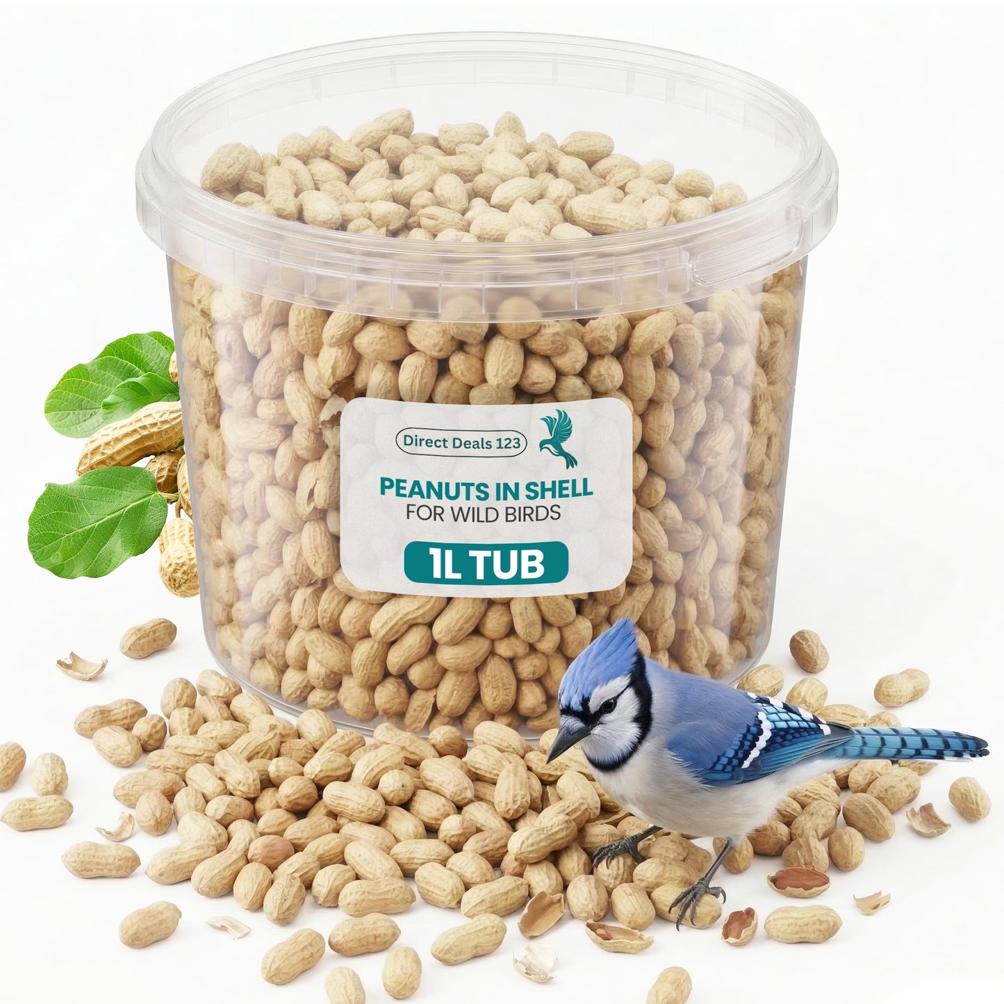 1L TUB Direct Deals 123 High-Energy Peanuts In Shell For Wild Birds