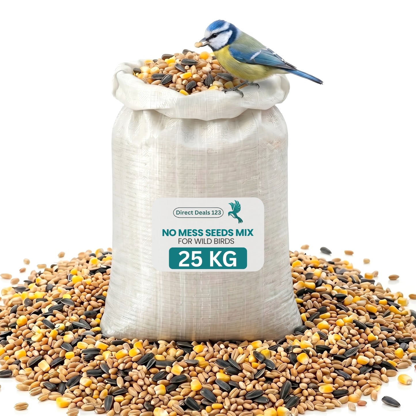 25KG BAG Direct Deals 123 High-Energy No Mess Mix Seeds for Wild Birds