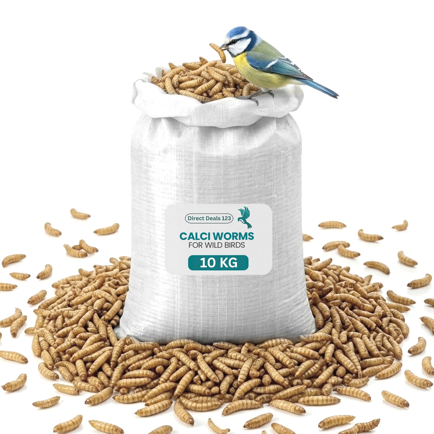 10KG BAG Direct Deals 123 High-Energy Calci Worms for Wild Birds