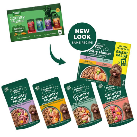 Natures Menu Country Hunter Superfood Selection Pouches for Dogs 12 X 150g Variety MultiPack