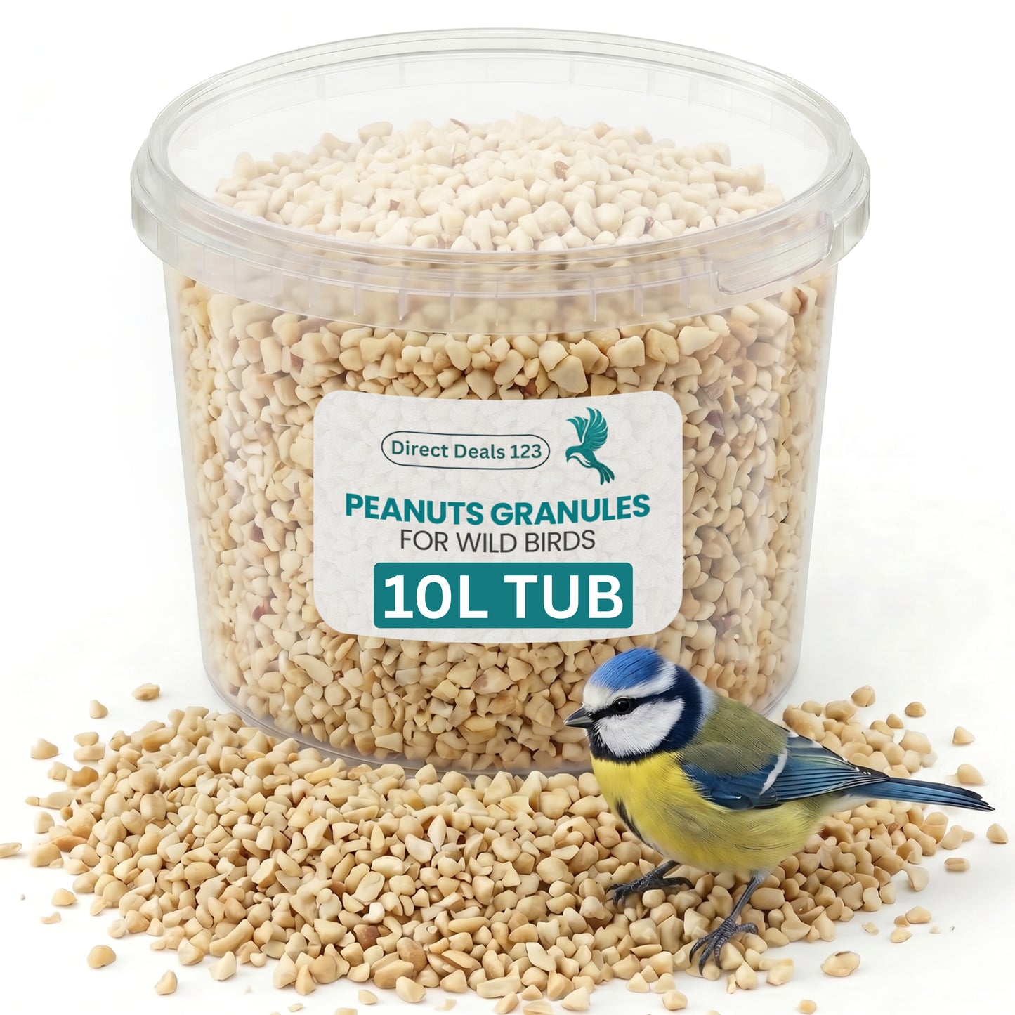 10L TUB Direct Deals 123 High-Energy Peanut Granules for Wild Birds