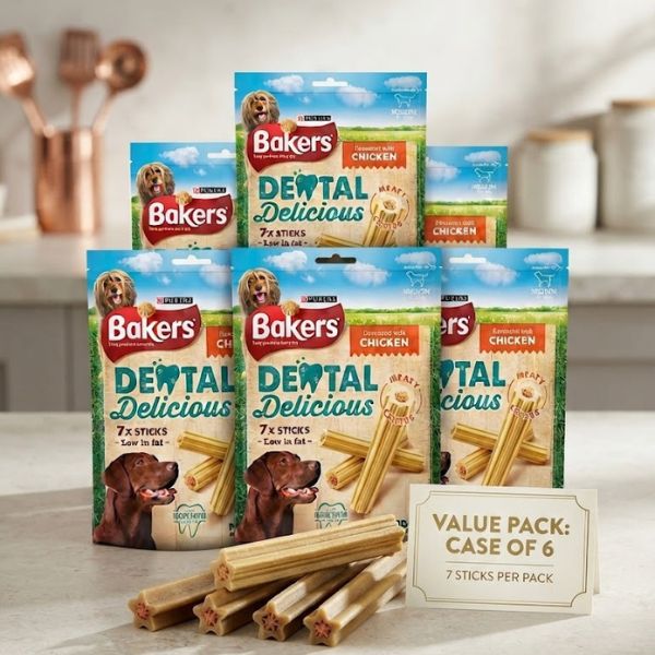Bakers Dental Delicious with Chicken Medium Dog Treats 7 per pack Case of 6