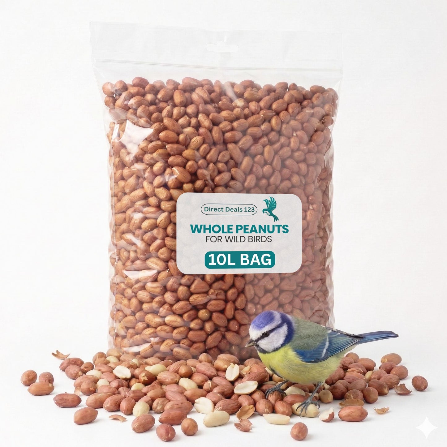10L BAG Direct Deals 123 High-Energy Peanuts Whole for Wild Birds