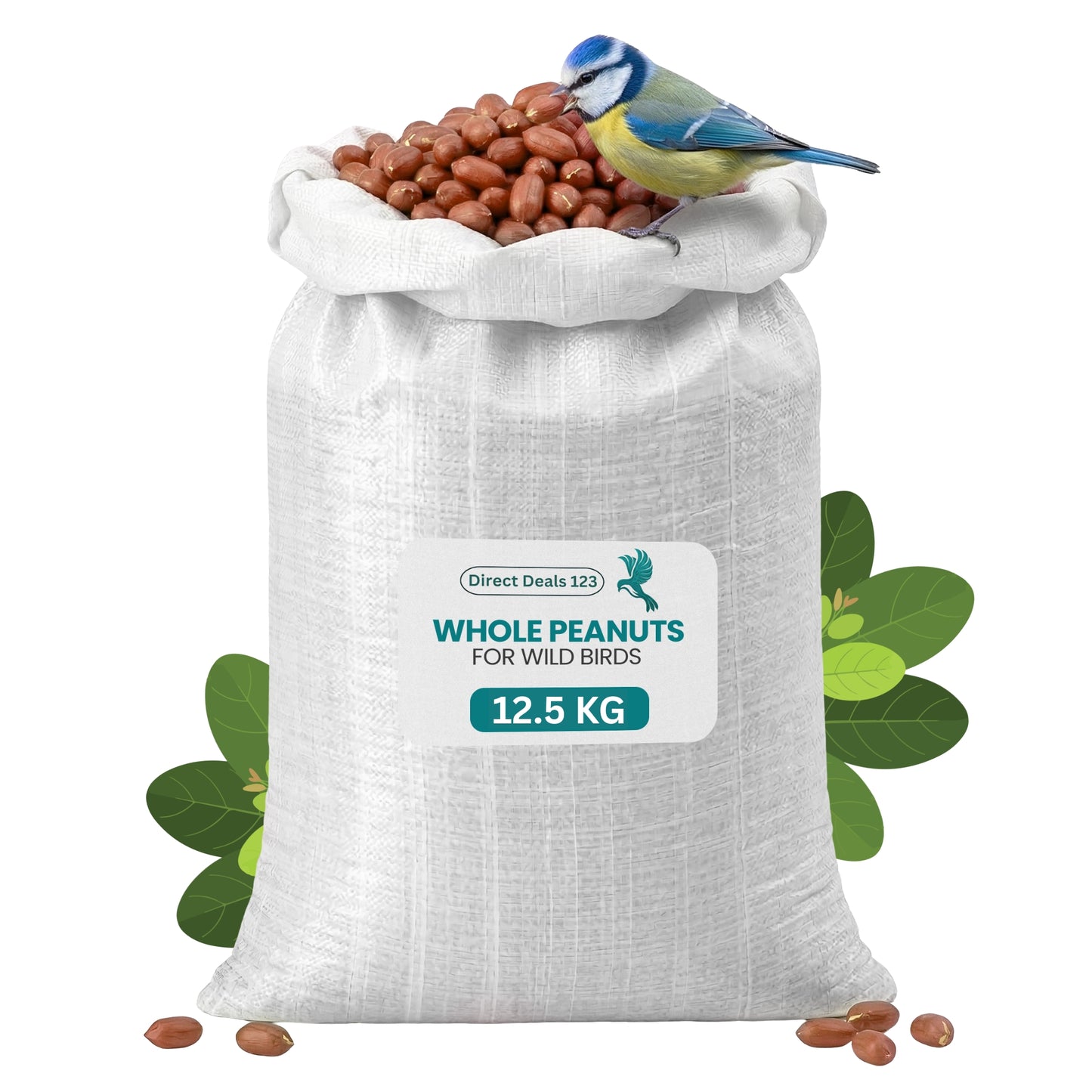 12.5KG BAG Direct Deals 123 High-Energy Peanuts Whole for Wild Birds
