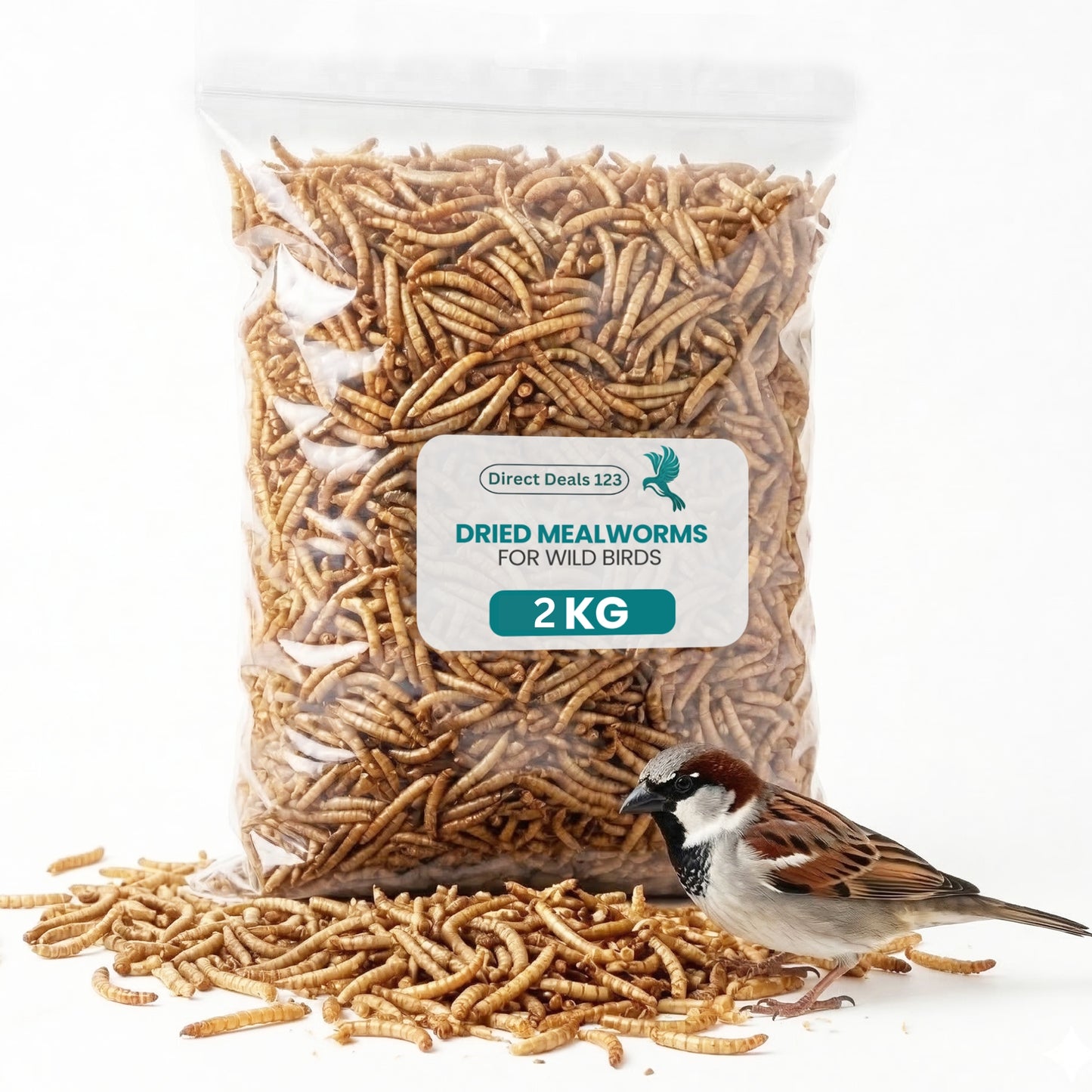 2KG BAG Direct Deals 123 High-Energy Meal Worms for Wild Birds