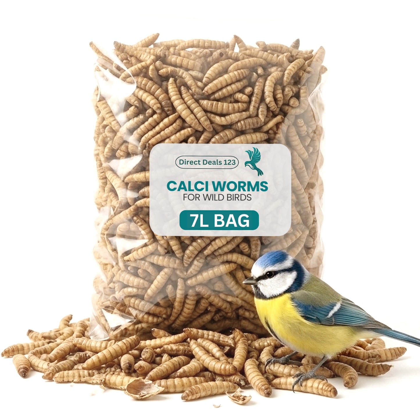 7L BAG Direct Deals 123 High-Energy Calci Worms for Wild Birds