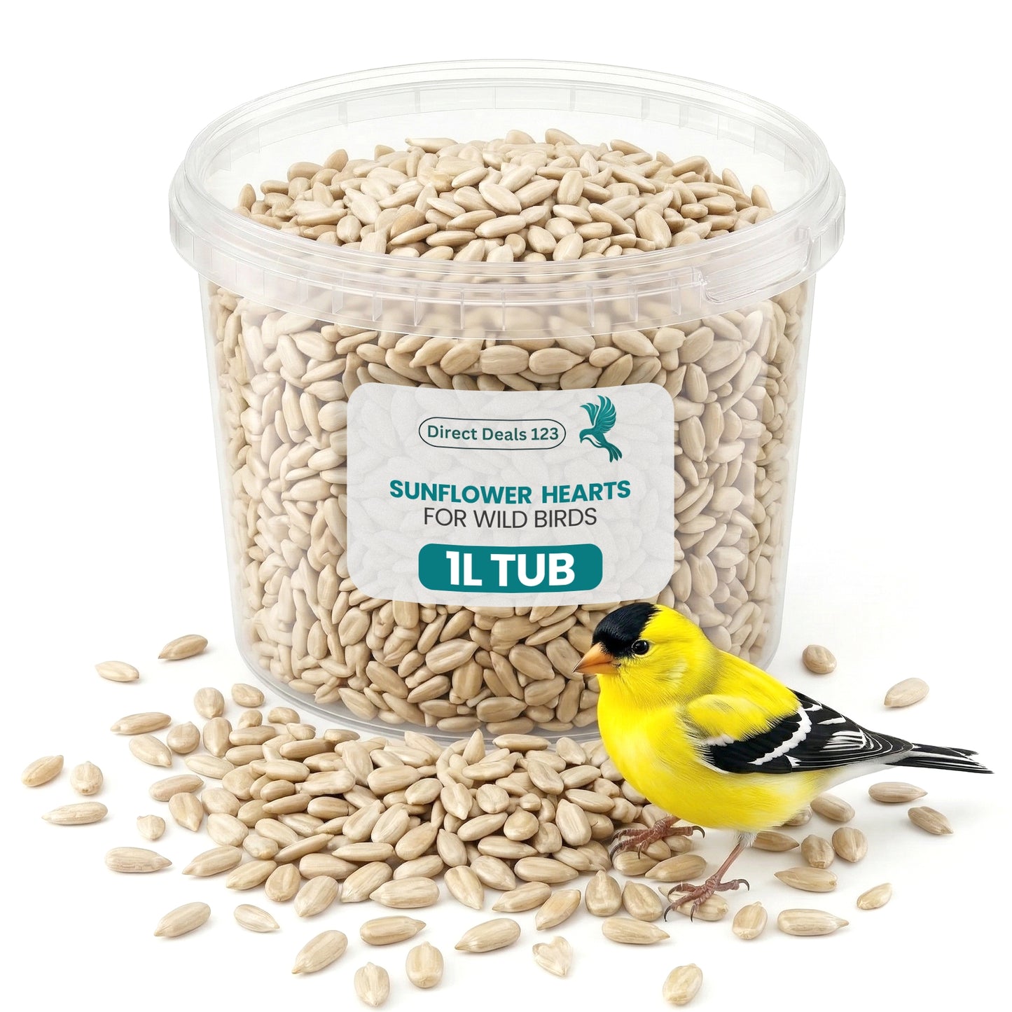 1L TUB Direct Deals 123 High Energy Sunflower Hearts for Wild Birds