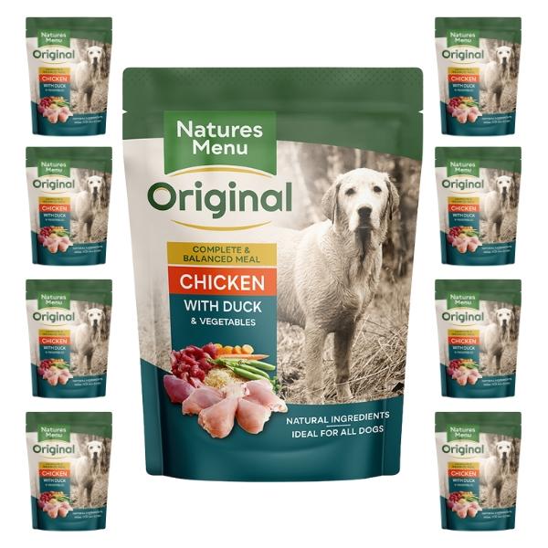 Nature's Menu Dog Food Pouches - Chicken & Duck (8 x 300g) - Grain-Free & Complete dogfood label