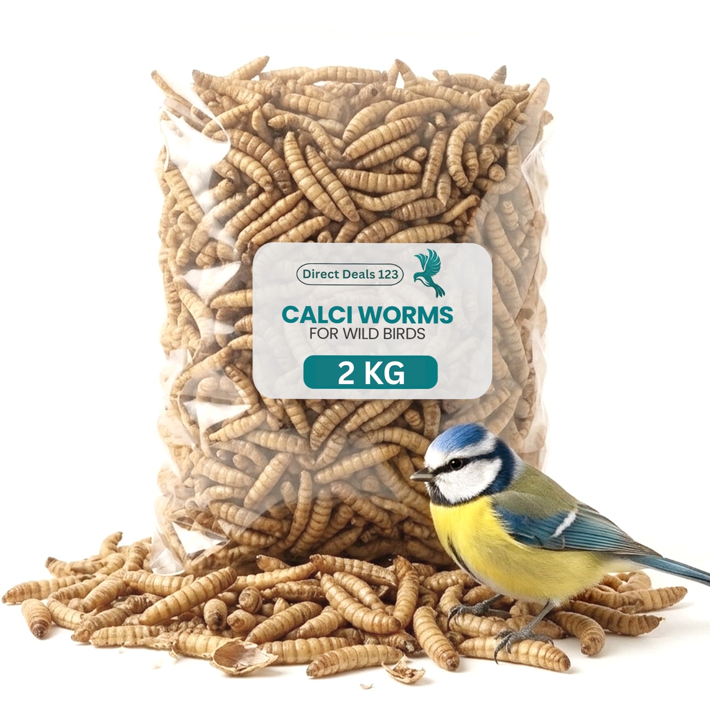 2KG BAG Direct Deals 123 High-Energy Calci Worms for Wild Birds
