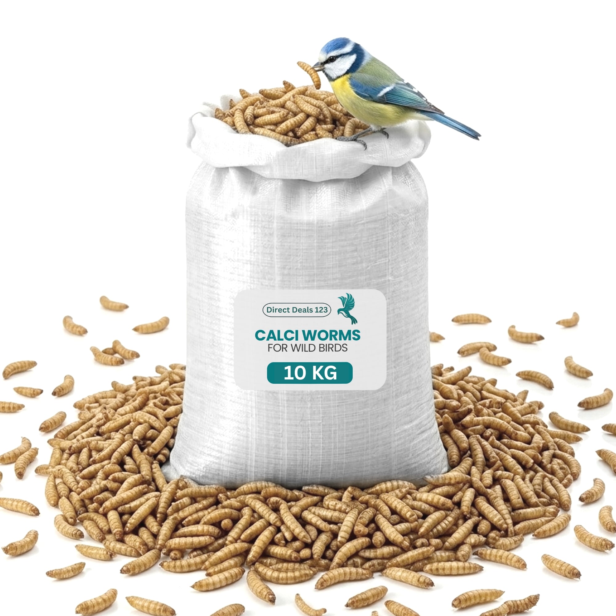 10KG BAG Direct Deals 123 High-Energy Calci Worms for Wild Birds
