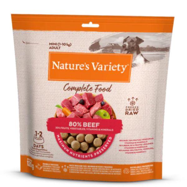 Nature's Variety Complete Freezed Dried Food Beef for Dogs Mini and Small 120g No Allergies Premium Nutrition