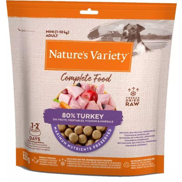 Nature’s Variety Freeze Dried Mini Dog Food 120g – High Protein Turkey Recipe, Hypoallergenic Adult Kibble, Grain Free Turkey Treats