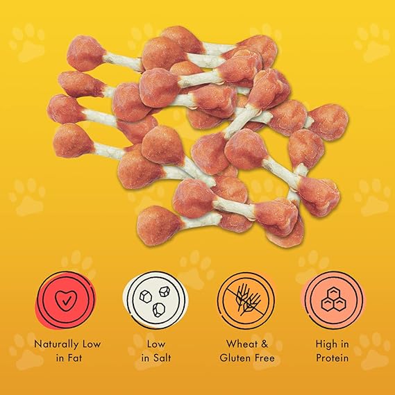 Pet Munchies Chicken 8×80 g Dumbbells Dog Treats – Natural, Grain-Free, Gluten-Free, High-Protein, Low-Fat Chews for Adult Dogs – Healthy Training Rewards, Real Meat Snacks