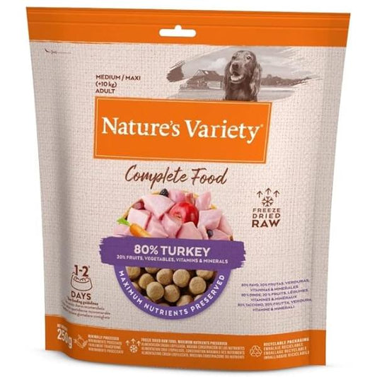 Nature's Variety Complete Freezed Dried Food Turkey for Dogs -250 g