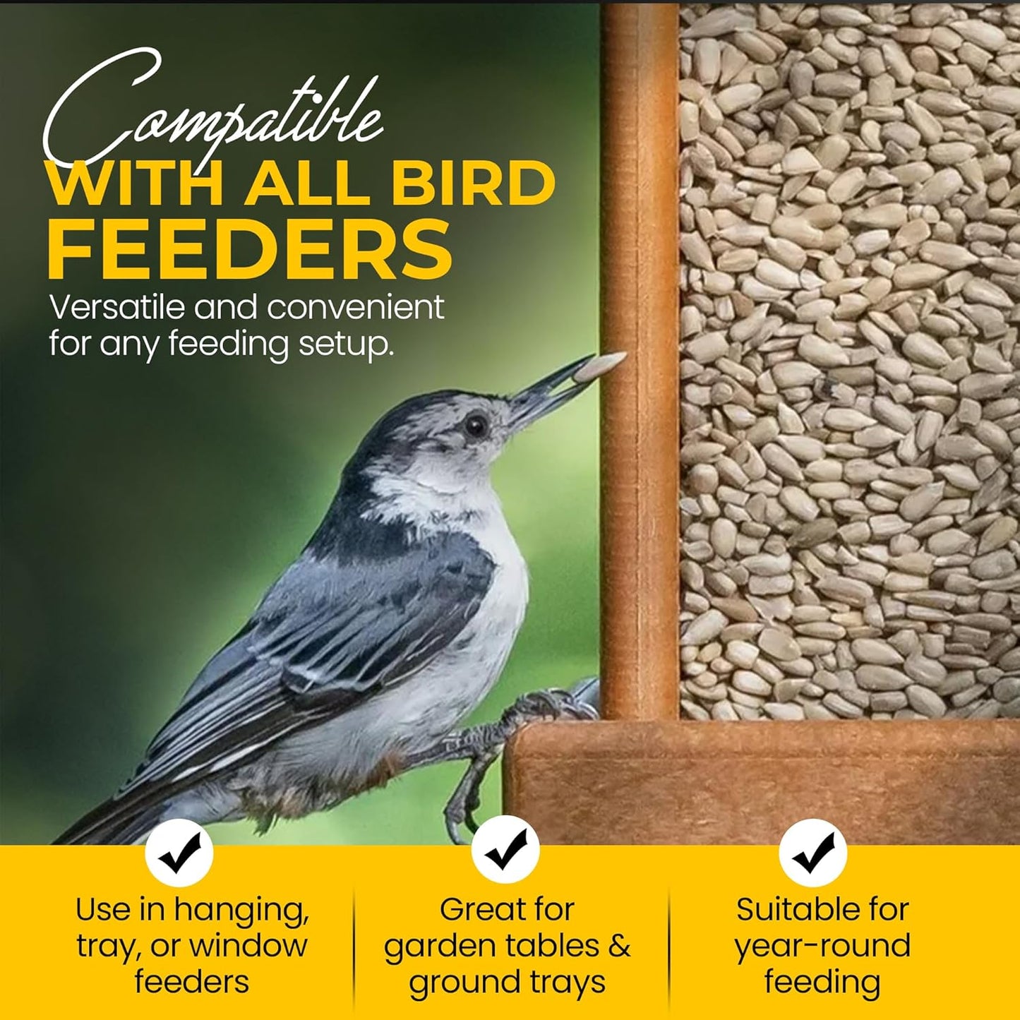 Direct Deals 123 High-Energy Sunflower Hearts for Wild Birds