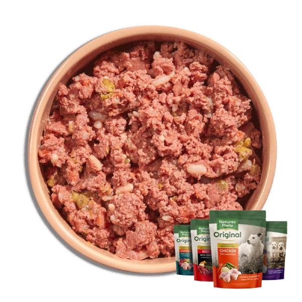 Nature's Menu Dog Food Pouches - Chicken & Duck (8 x 300g) - Grain-Free & Complete dogfood label