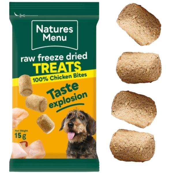 Nature's Variety Freeze-Dried Meat Bites Multi-Pack (12 x 15g) - Chicken 100%, Beef 100%, Lamb 100%, Turkey 100%