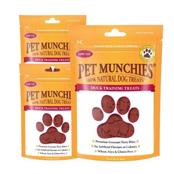 Pet Munchies – Duck Dog Training Treats, Pack Of 3 x 50g, Grain Free, Natural Real Meat – Dog Treats – Low Fat, High Protein, Ideal For Training
