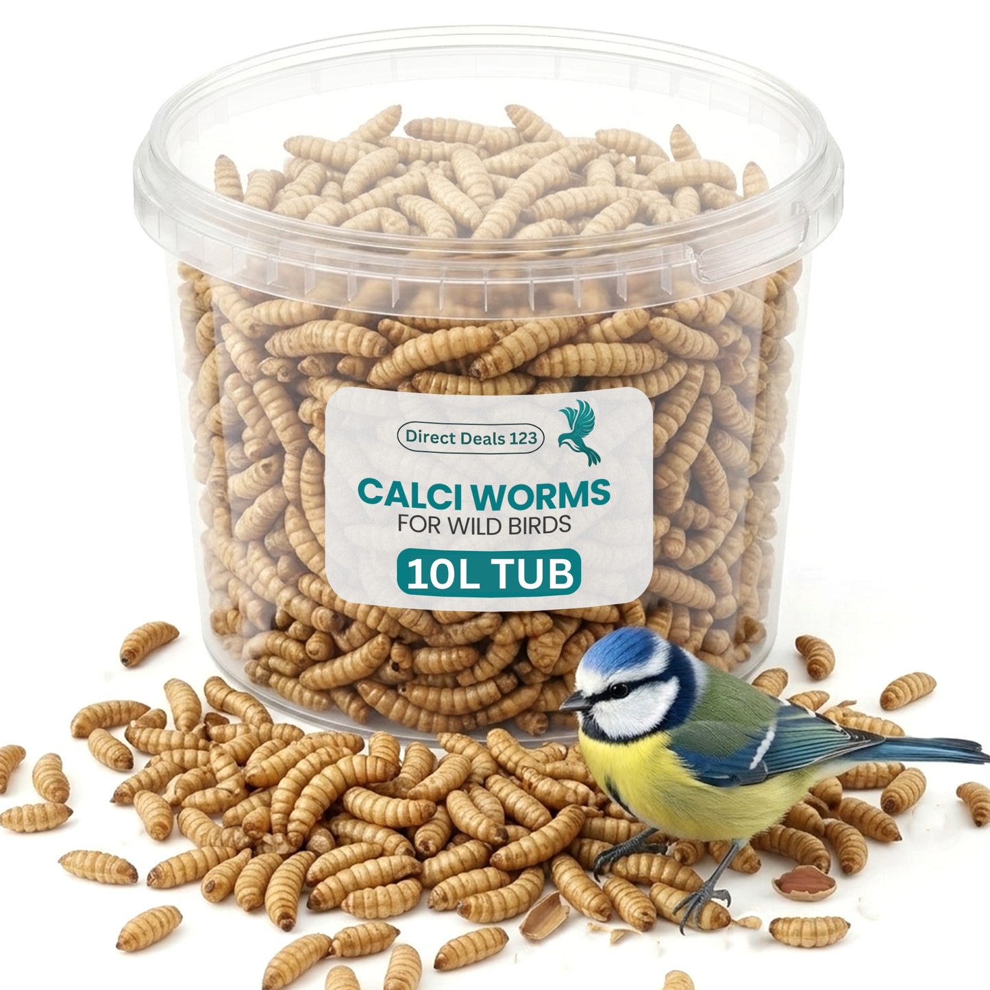 10L TUB Direct Deals 123 High-Energy Calci Worms for Wild Birds
