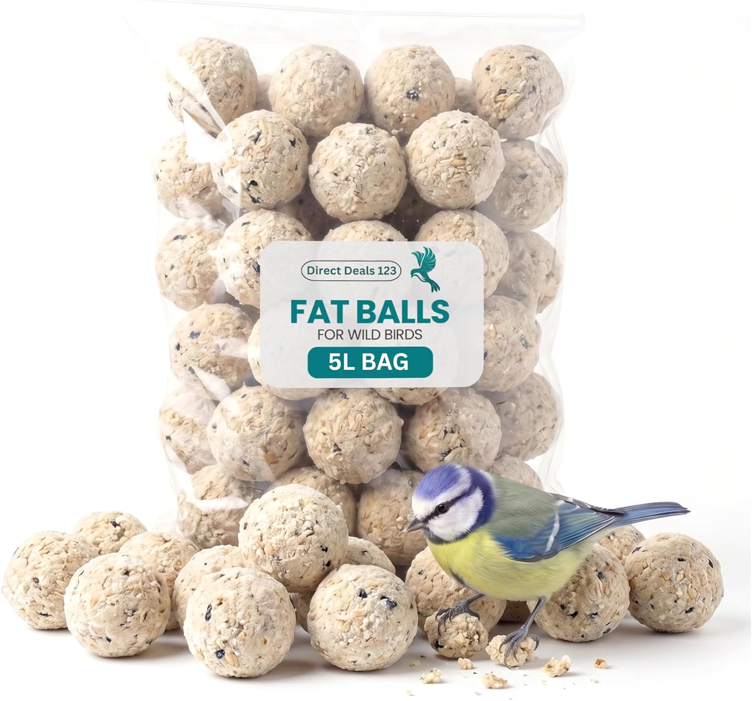 5L BAG Direct Deals 123 High-Energy Fat Balls for Wild Birds
