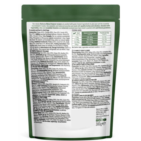 Nature's Menu: 8 x 300g Pouches of Turkey & Chicken for Dogs (Multi Pack)