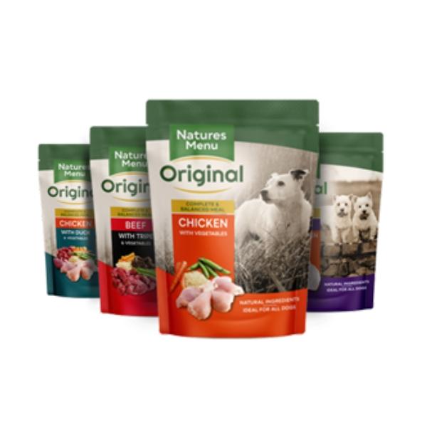 Nature's Menu Chicken with Vegetables Pouches for Dogs (8 Pack) - 300g Each dogfood label