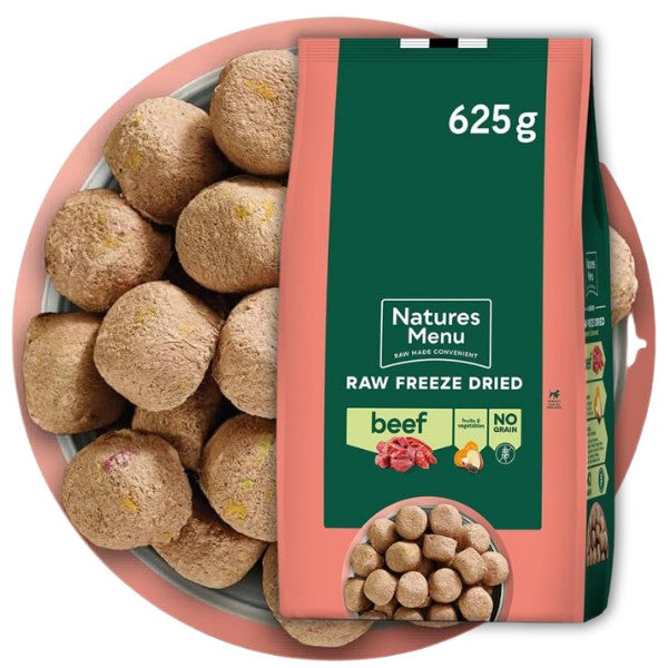 Natures Menu Freeze Dried Complete & Balanced Nuggets - Beef - 625g
