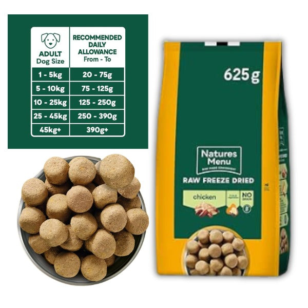 Natures Menu Freeze Dried Complete & Balanced Nuggets - Chicken - 625g