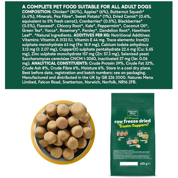Natures Menu Freeze Dried Complete & Balanced Nuggets - Chicken - 625g
