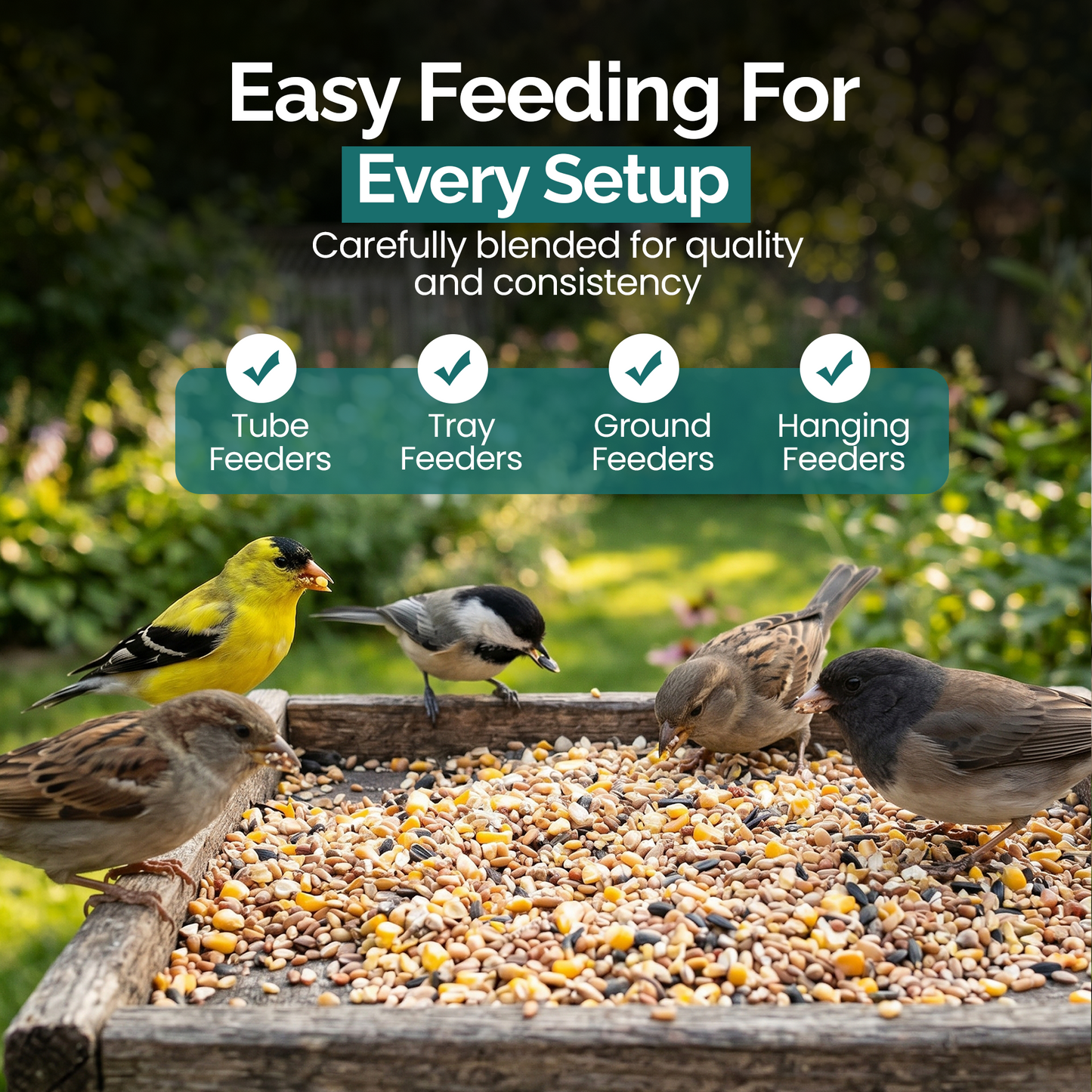1KG BAG Direct Deals 123 High-Energy No Mess Mix Seeds for Wild Birds