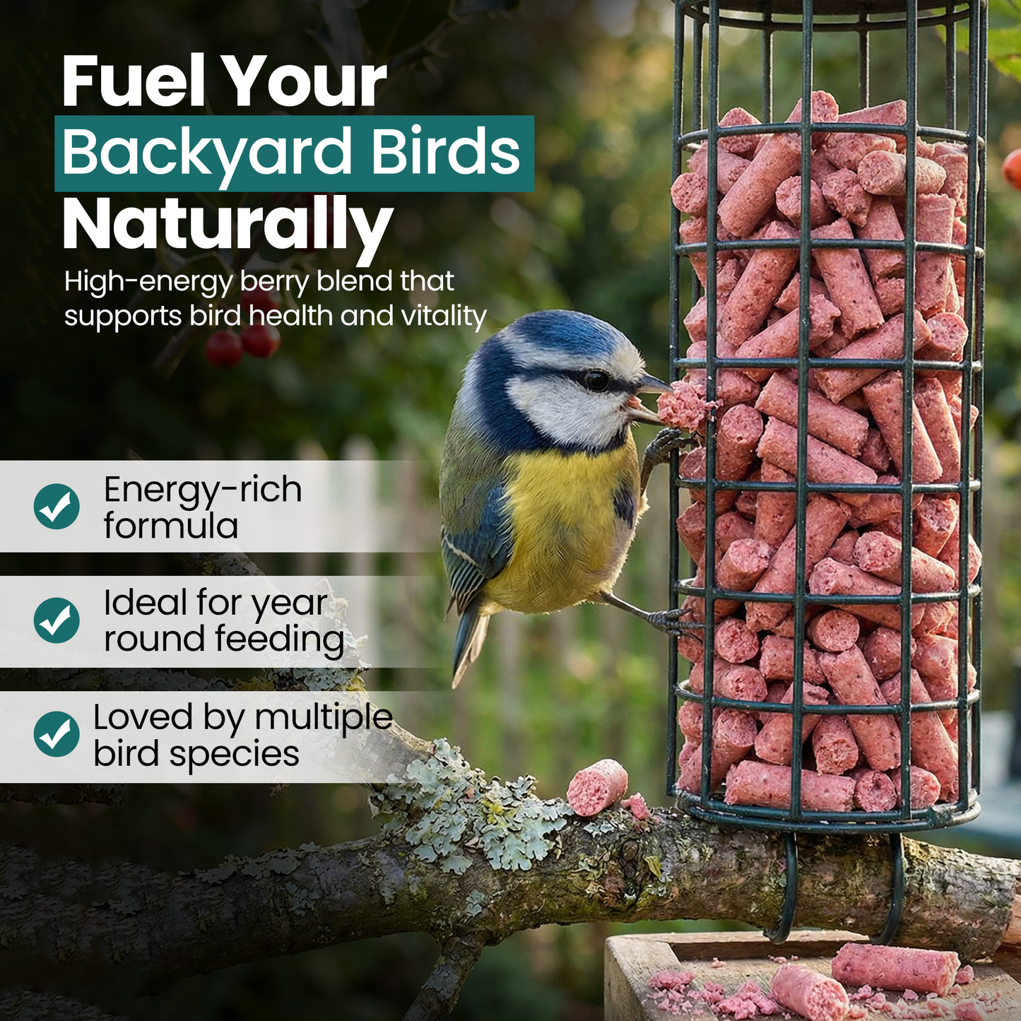 1L BAG High-Energy Berry Mix Suets for Wild Birds