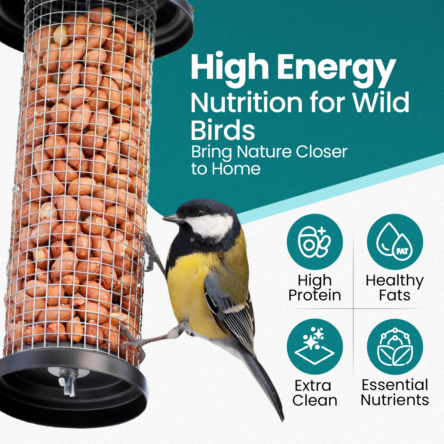 10KG BAG Direct Deals 123 High-Energy Peanuts Whole for Wild Birds