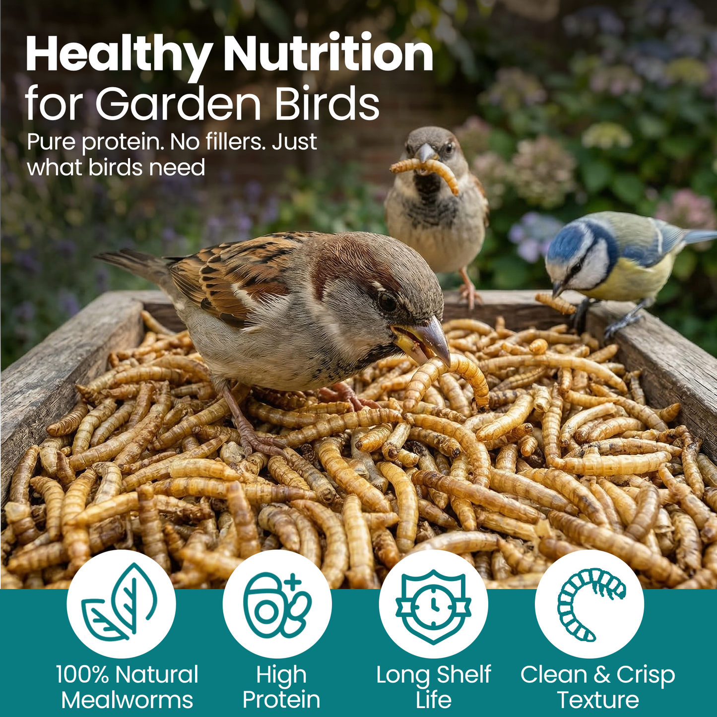 2KG BAG Direct Deals 123 High-Energy Meal Worms for Wild Birds