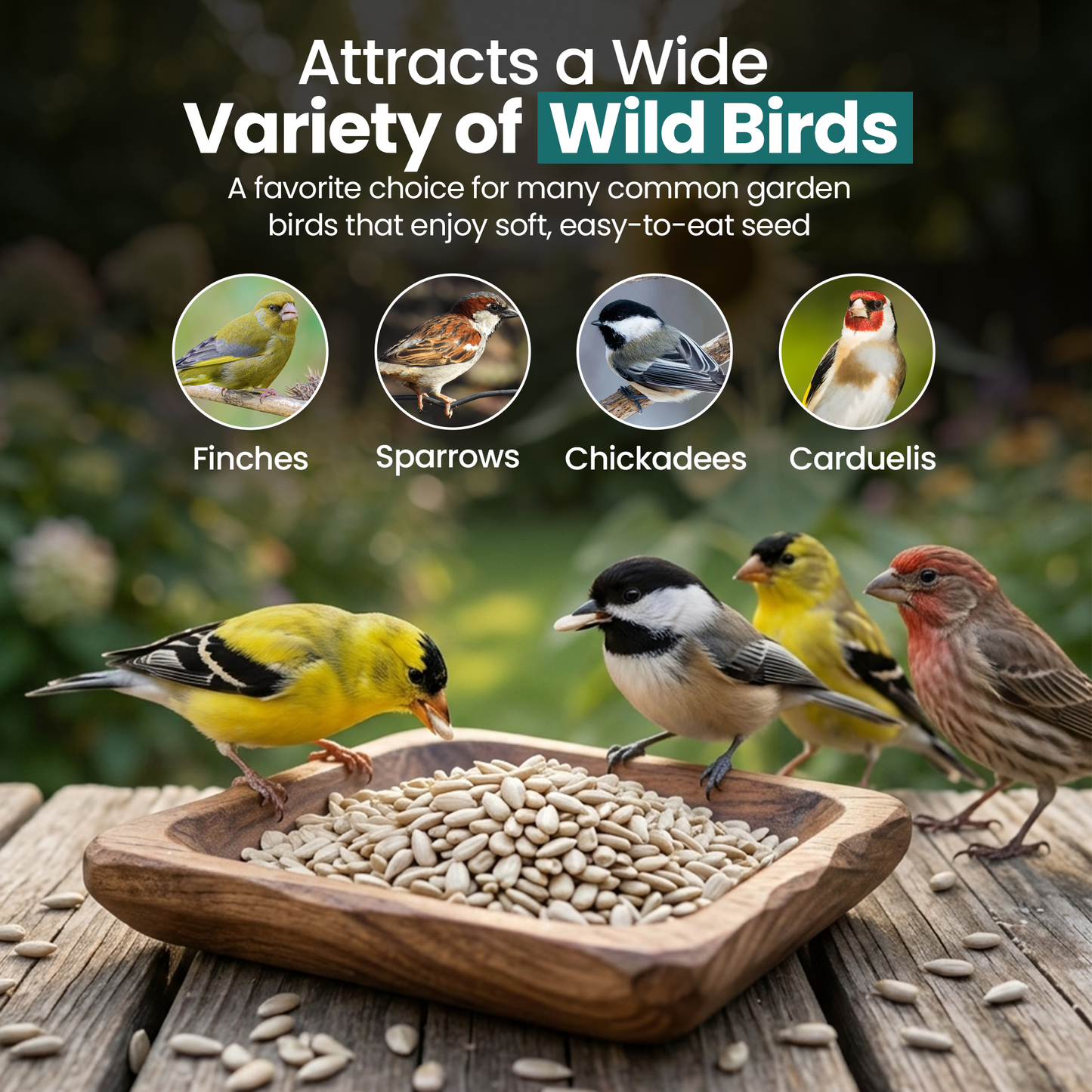 Direct Deals 123 High-Energy Sunflower Hearts for Wild Birds