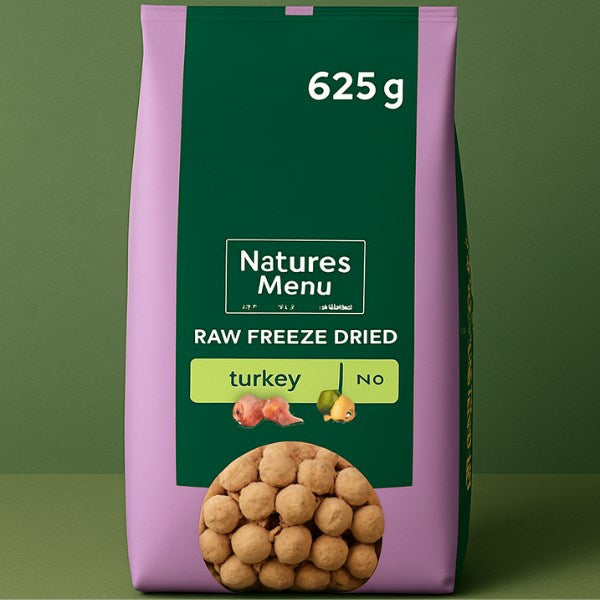 Natures Menu Freeze Dried Complete & Balanced Nuggets - Turkey - 625g