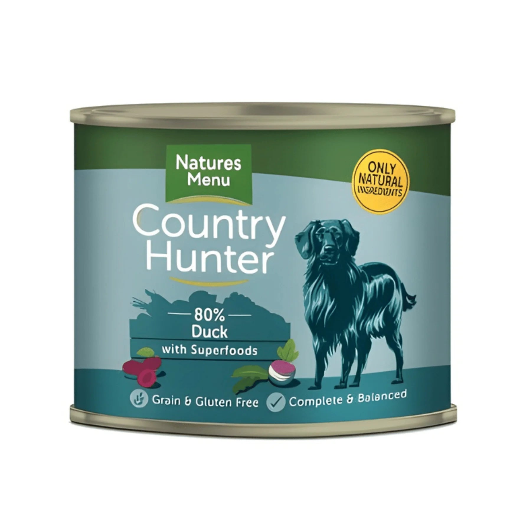 Natures Menu Country Hunter Dog Can – Duck & Plum 600g