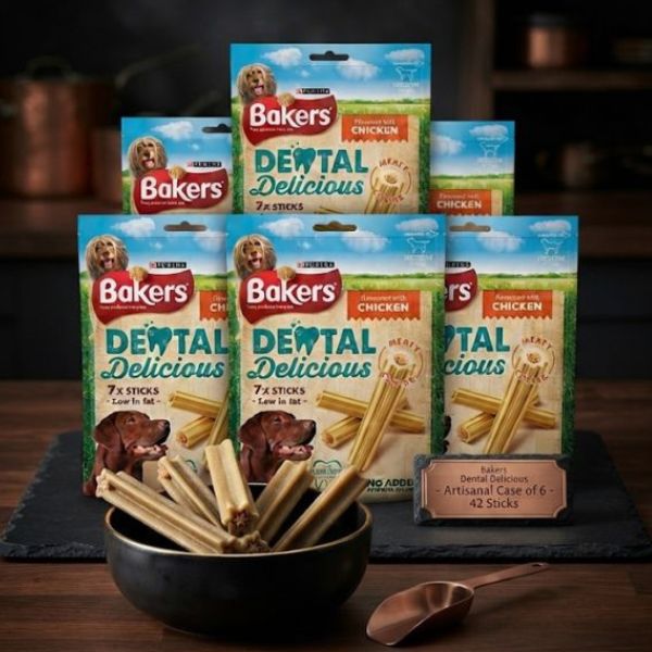 Bakers Dental Delicious with Chicken Medium Dog Treats 7 per pack Case of 6