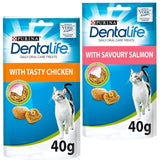 PURINA Dentalife Dental Treats for Cats | Pack of 2 | Chicken and Salmon